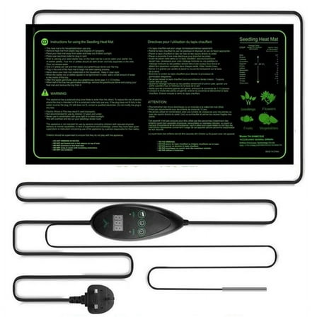 Plant Heating Mat Pets Warm Pad Incubator 6-Speed Thermostat Timed Nurturing Waterproof Greenhouse Mats (B)EU Plug,1 x Plant Heating Mat,Black