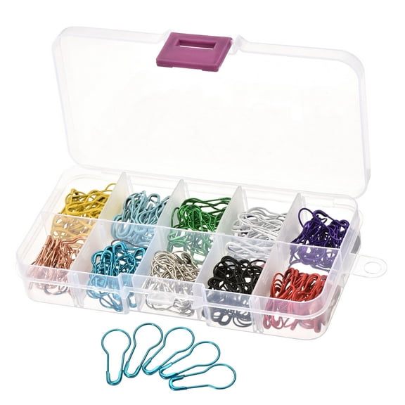 Uxcell 22mm/0.87 Inch 10 Colors Bulb Safety Pins Gourd Metal Sewing Pins 300 Pack