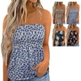 thumbnail image 1 of Tube Smocked Femmes, hors Épaule Plissée Slim Femmes Été Ouvert Dos Extensible pour le Type de Travail 2 M, 1 of 6