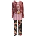 thumbnail image 3 of Big Girl 4 Pieces Hoodie Jacket Tank Top Legging Floral Holiday Girls Pant Set Rose 8 JKS 2099 BNY Corner, 3 of 5