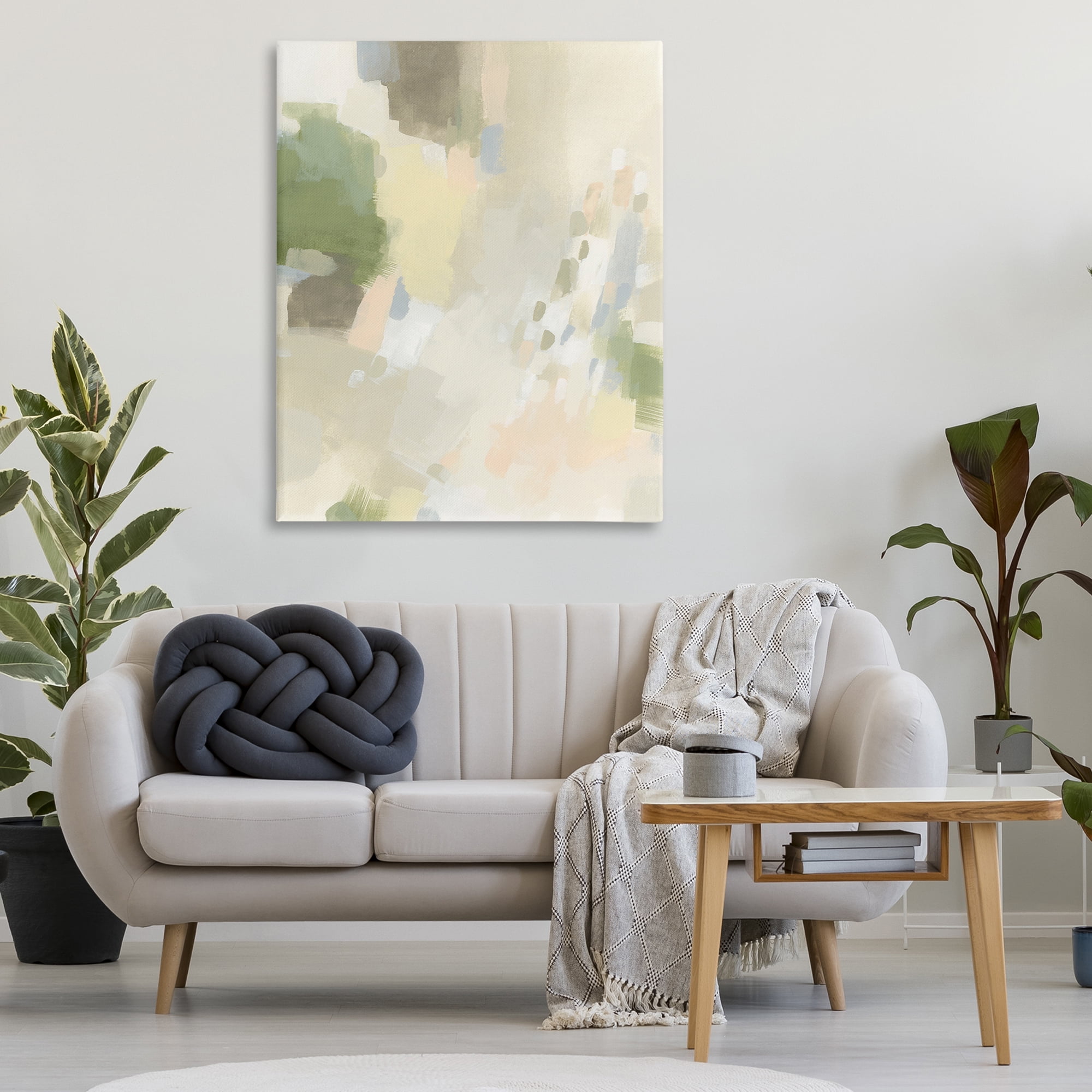 Stupell Industries Muted Abstract with Speckles Abstract Painting Wrapped Canvas Art Print Wall Art, 36 x 48