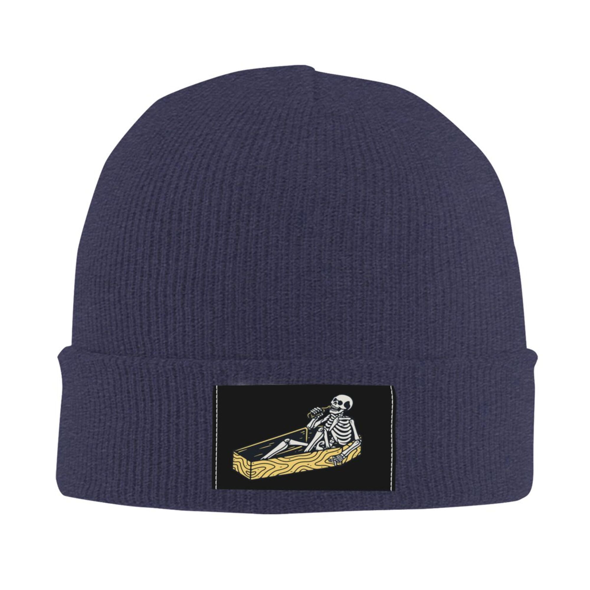 ZICANCN Coffin Skeleton Print Knit Beanie Hat, Winter Cap ZICANCN Coffin Skeleton Print Knit Beanie Hat, Winter Cap