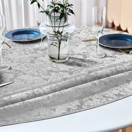 Solid Textured Round Tablecloth Modern Reflect Pattern Stain Wrinkle Resistant Washable Polyester 48 Inch Table Cloth For Dining Indoor Outdoor Party Wedding White Canada Solid Textured Round Tablecloth Modern, 48in Round Tablecloth