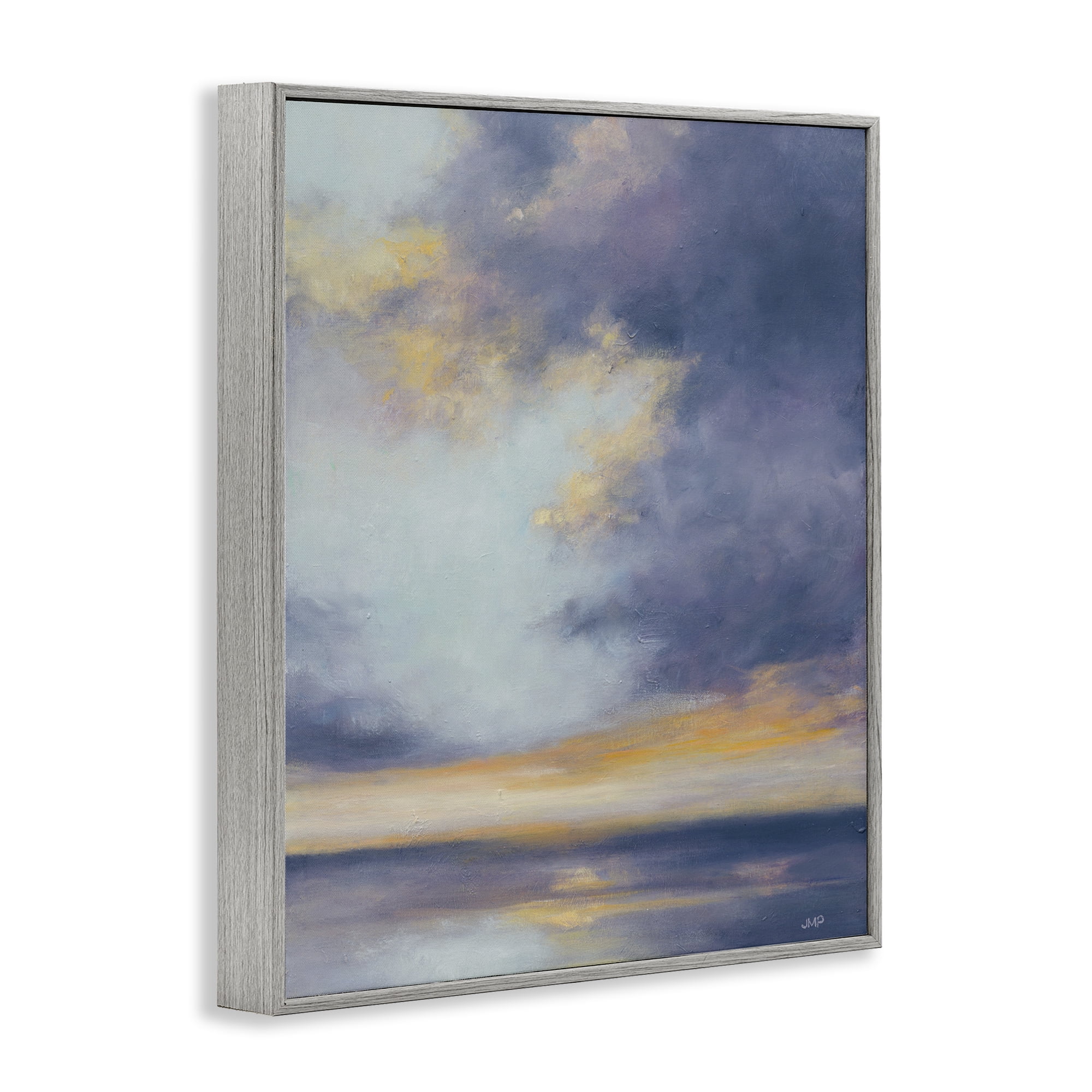 Stupell Industries Light Of Dawn Seascape Landscape Painting Gray Framed Art Print Wall Art, 11 x 14