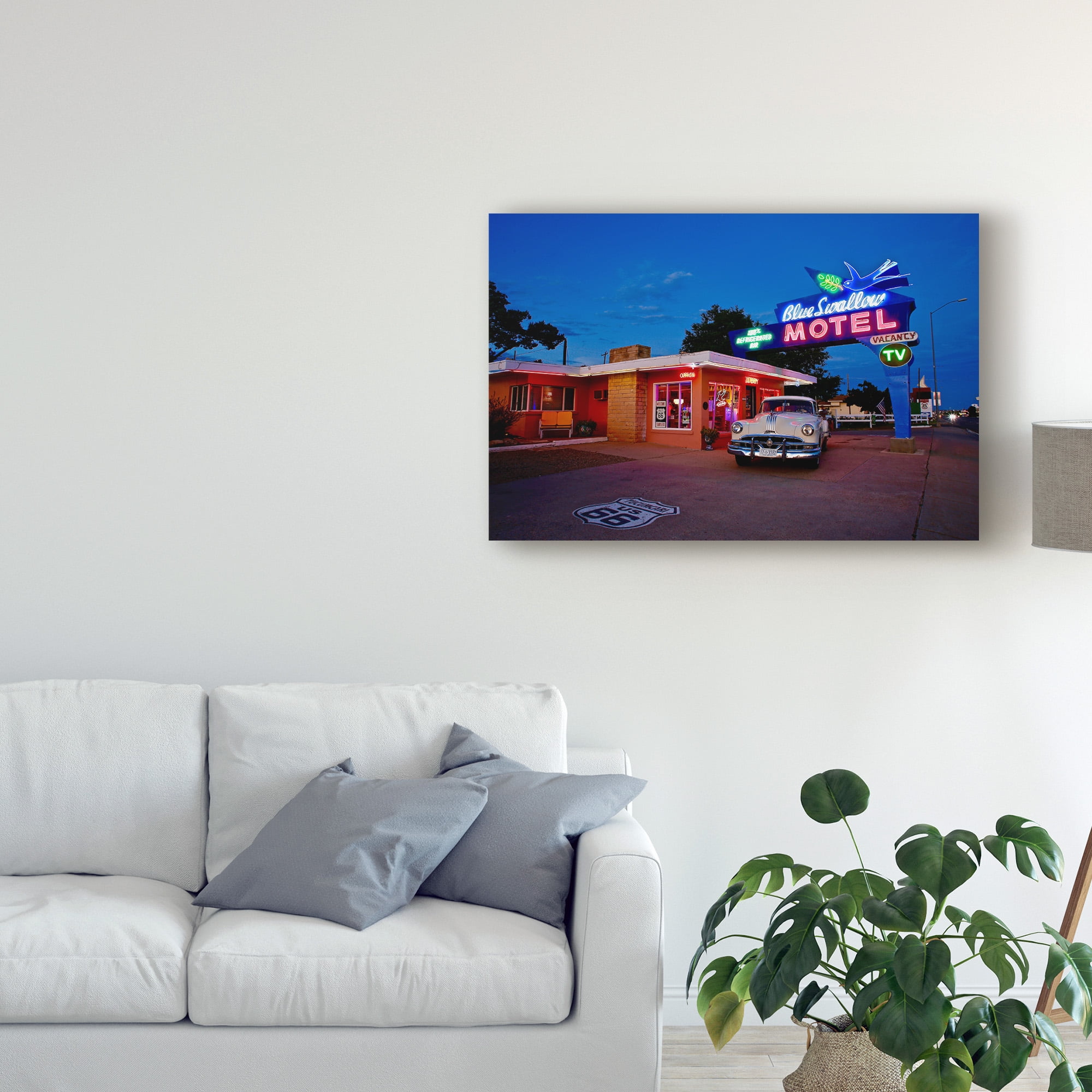 Trademark Fine Art 'Blueswallow Motel' Canvas Art by American School