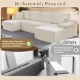 thumbnail image 3 of 128" Modular Sectional Sofa, Convertible U Shaped Cloud Couch, Sectional Couches for Living Room, No Assembly Required, Beige, 3 of 8