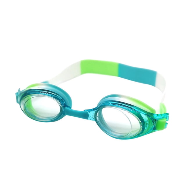 Vidrio de natación coloreado Oso de Fresa Anti Flog para Niños Templado Sin Fugas Azul Cian