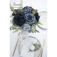 thumbnail image 2 of Artificial Flowers 25pcs Real Looking Emerald Green Ombre Colors Foam Fake Roses with Stems for DIY Wedding Bouquets Bridal Shower Centerpieces Sage Green Floral Arrangements Tables Decoration, 2 of 5
