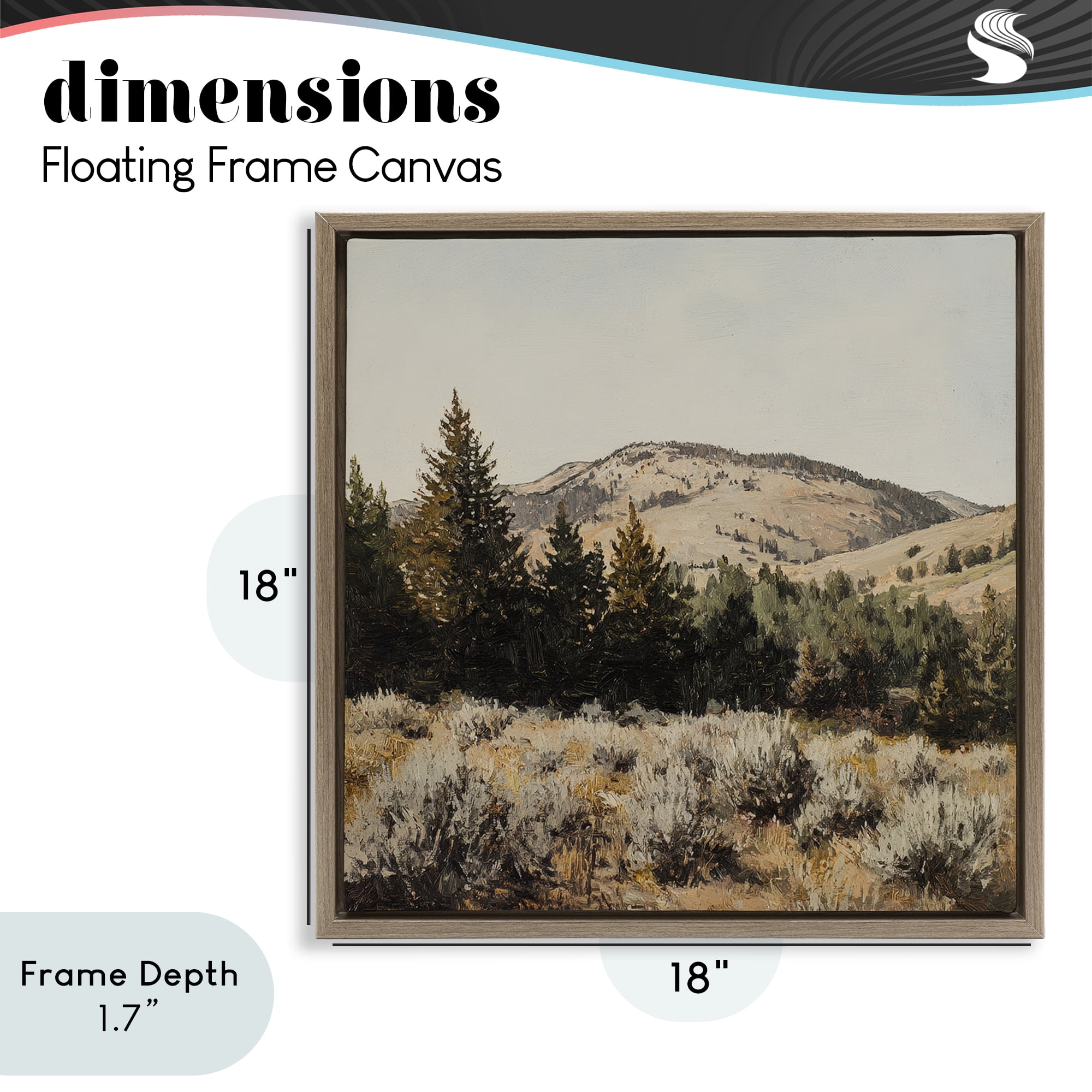 Stupell Industries Cedar Mountain View Brown Framed Floater Canvas Wall Art, design by Petal Prints Design