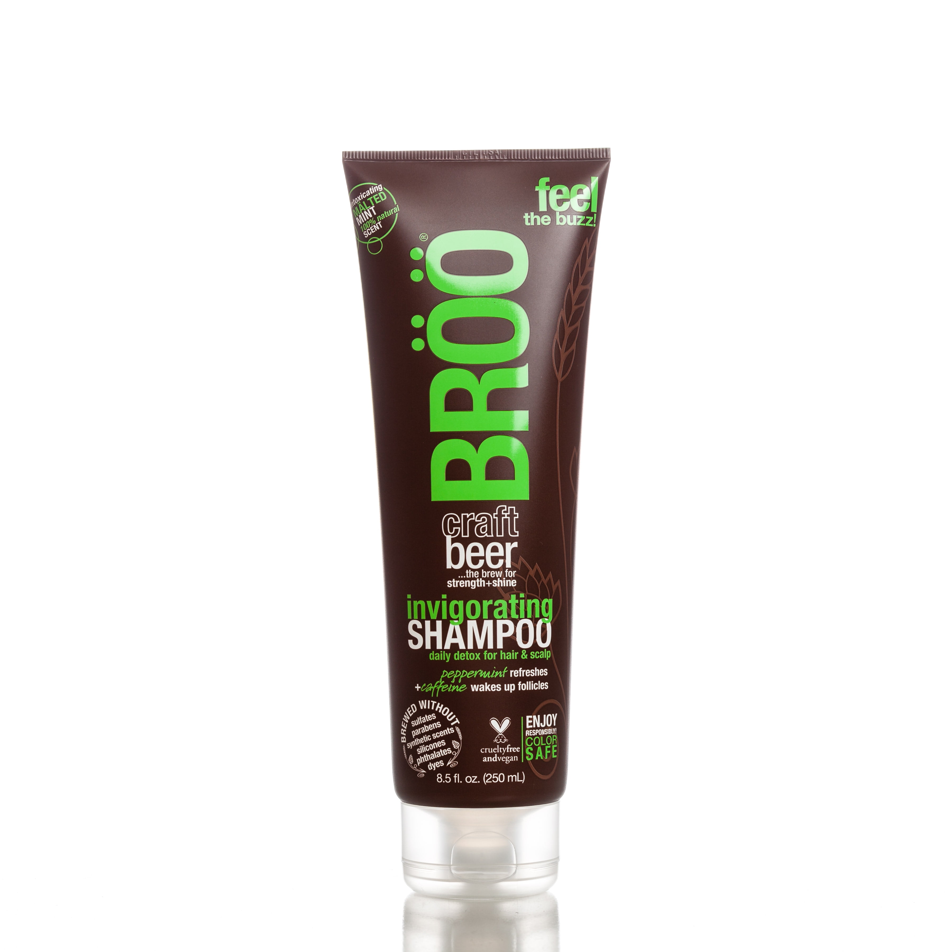 BROO Craft Beer Invigorating Shampoo Refreshing Daily Detox 8.5oz