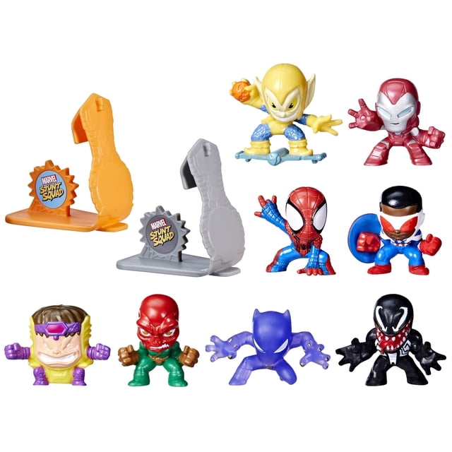 Set de figuras de acción, paquete de colección Marvel Stunt Squad