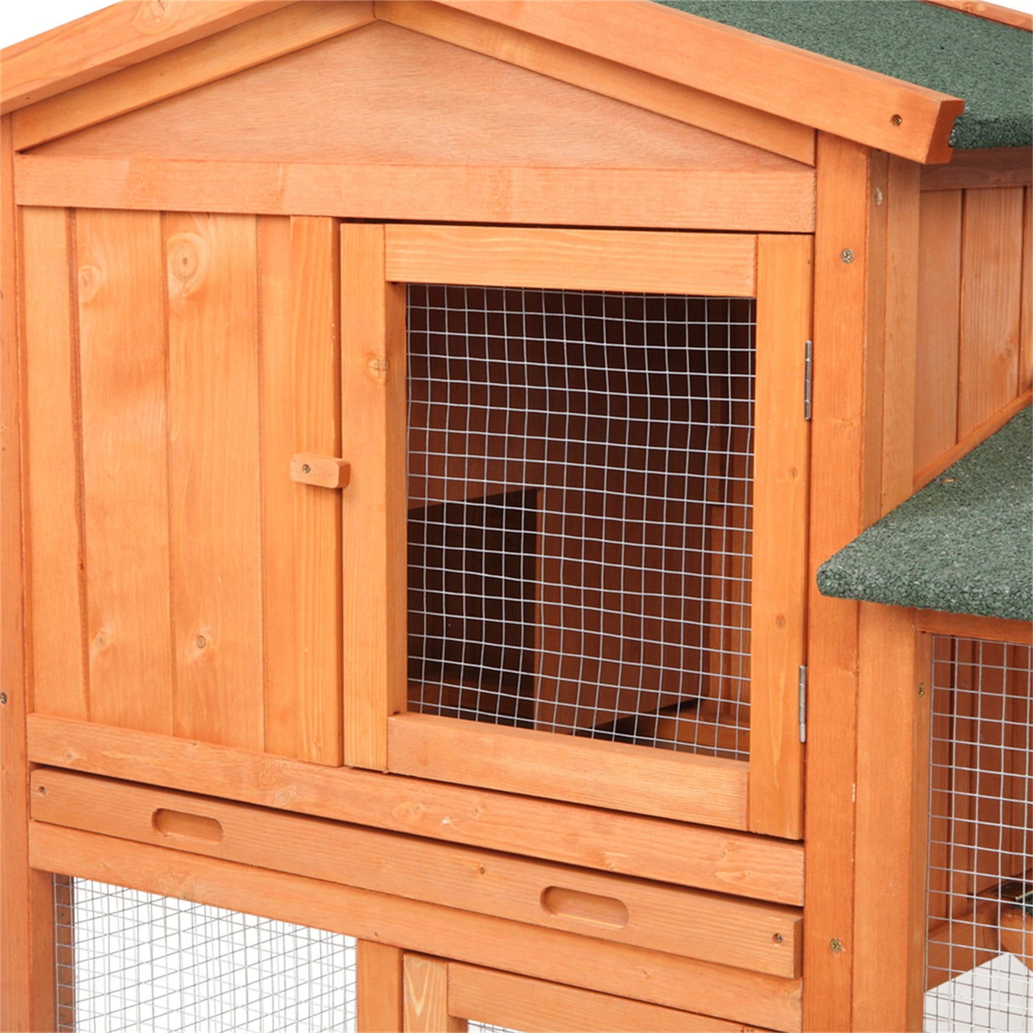 Pefilos 61" Wooden Rabbit Hutch for Outdoor Pet House Bunny Cages Poultry Cage Habitat, Orange Pefilos 61" Wooden Rabbit Hutch for Outdoor Pet House Bunny Cages Poultry Cage Habitat, Orange