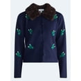 thumbnail image 6 of Free Assembly Women’s and Women's Plus Cardigan Sweater with Faux Fur Collar, Midweight, XS-4X, 6 of 7