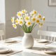 thumbnail image 5 of 8-Stems Artificial Daffodil Hand-Tied Bouquet Wedding Bouquet Home Decor And Table Centerpiece Artificial Green Plants, 5 of 6