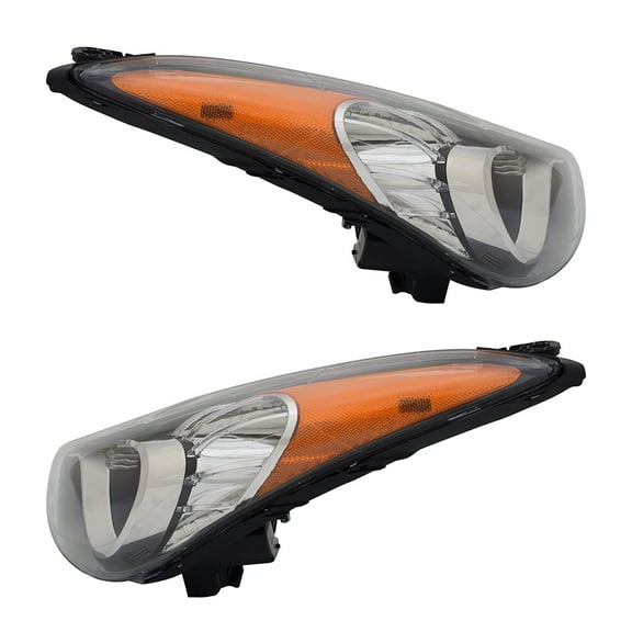 New Pair Of Halogen Headlights Compatible With Hyundai Elantra Gls Sedan 4 Door 1.8L 2011 2012 2013 By Part Number Hy2502164 Hy2503164