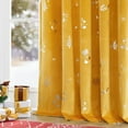 thumbnail image 3 of CURTAINKING Christmas Velvet Blackout Curtains 96 inches Length Rod Pocket Window Curtains Holiday Decor for Bedroom Living Room Silver Foil on Yellow, 3 of 8