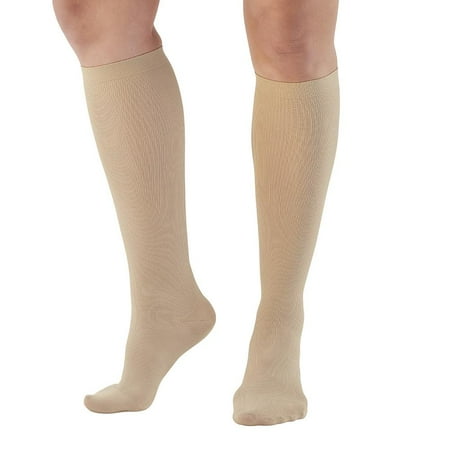 Womens Stretch Walker - Ames Walker Women's AW Style 136 Microfiber Compression Knee High Trouser Socks - 20-30 mmHg Nylon/Spandex 136-P