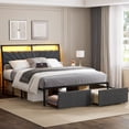 thumbnail image 1 of Fabato Base De Cama Matrimonial Ergonómica 2 Cajones Luz Led Y Usb, 1 of 9
