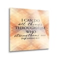 thumbnail image 2 of Him Who Strengthens Me Orange Geometric 24 x 24 Glass Wall Hanging Sign, 2 of 4