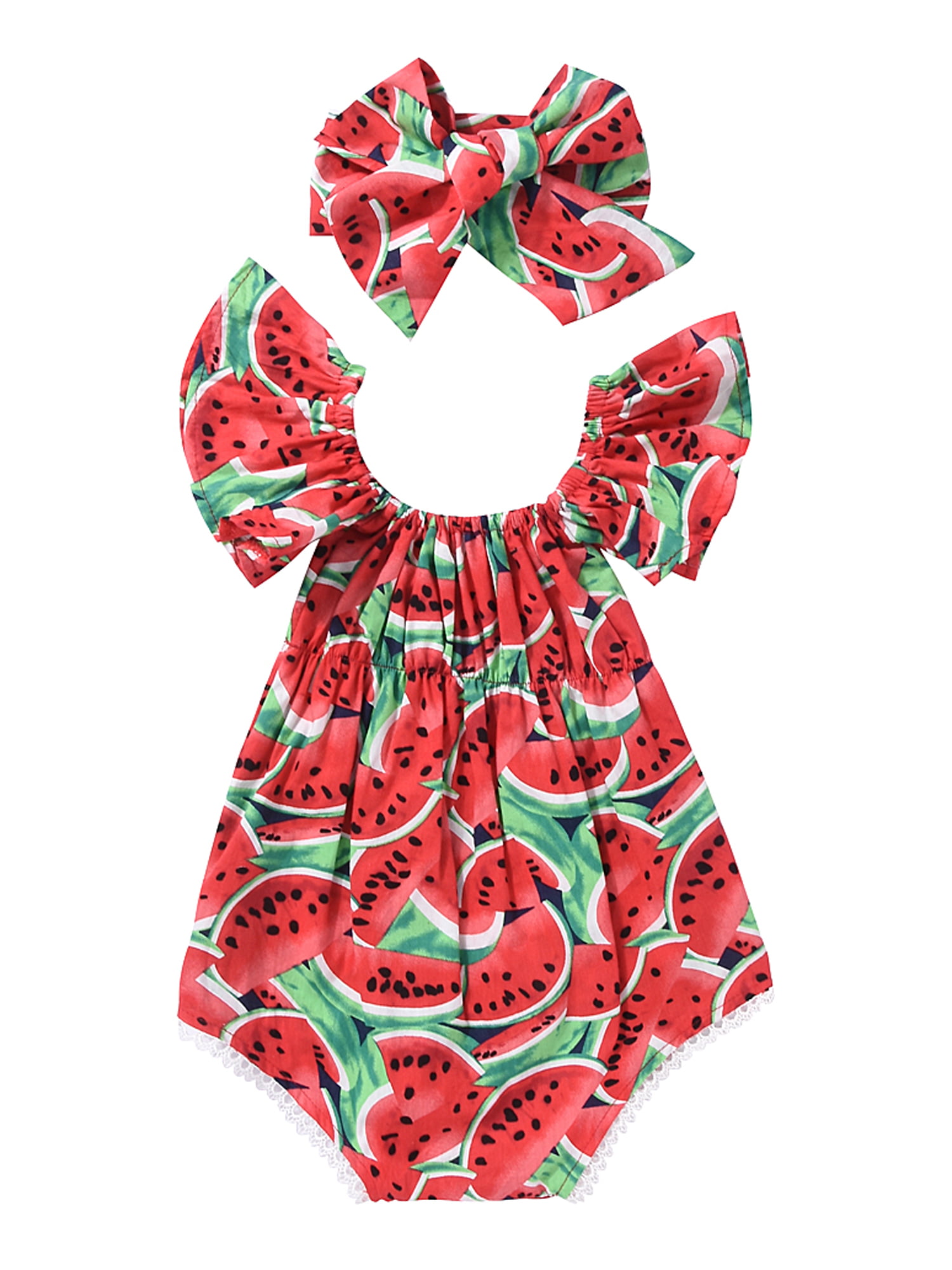 Cute newborn baby girls romper watermelon clothes jumpsuit 