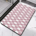 thumbnail image 4 of Checkered Bathroom Rug Runner: Long, Luxurious & Non-Slip (20x32in): Water Absorbent, Large Bath Mat, Soft Microfiber, Machine Washable, Perfect for Bathroom, Bathtub, Hallway, 4 of 5