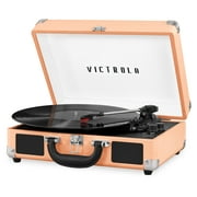 Victrola Bluetooth Suitcase Record Player with 3-speed Turntable - Peach