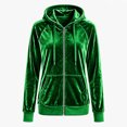 thumbnail image 6 of Enjoytime Velvet Hoodies for Women Long Sleeve Zip Up Jacket Fall Winter Solid Soft Casual Sweatshirt Outerwear with Pocket, 6 of 7