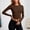 Brown, variant on Adeawade Women T Shirts Fall Long Sleeve T Shirt Round Neck Slim Fit Stretch Milk Silk Blended Tee Casual Clothes Brown Xl