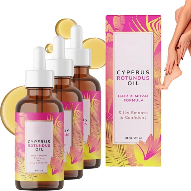 Yanonmyfd Natural Cyperus Rotundus Oil, Sin irritación Aceite Depilatorio Natural para Mujeres y Hombres - Tratamiento para Piernas, Brazos y Axilas - Suaviza la Piel y Reduce el Rebrote (2, 60ml),3