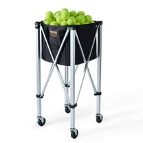 Foldable Tennis Ball Hopper with Wheels - 150 Ball Capacity, Lightweight Aluminum Cart, Removable Bag & Carry Case for Tennis Training