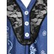 thumbnail image 3 of Más el tamaño de panel de encaje floral camiseta impresa Rosegal  Mangas largas de talla grande, 3 of 5