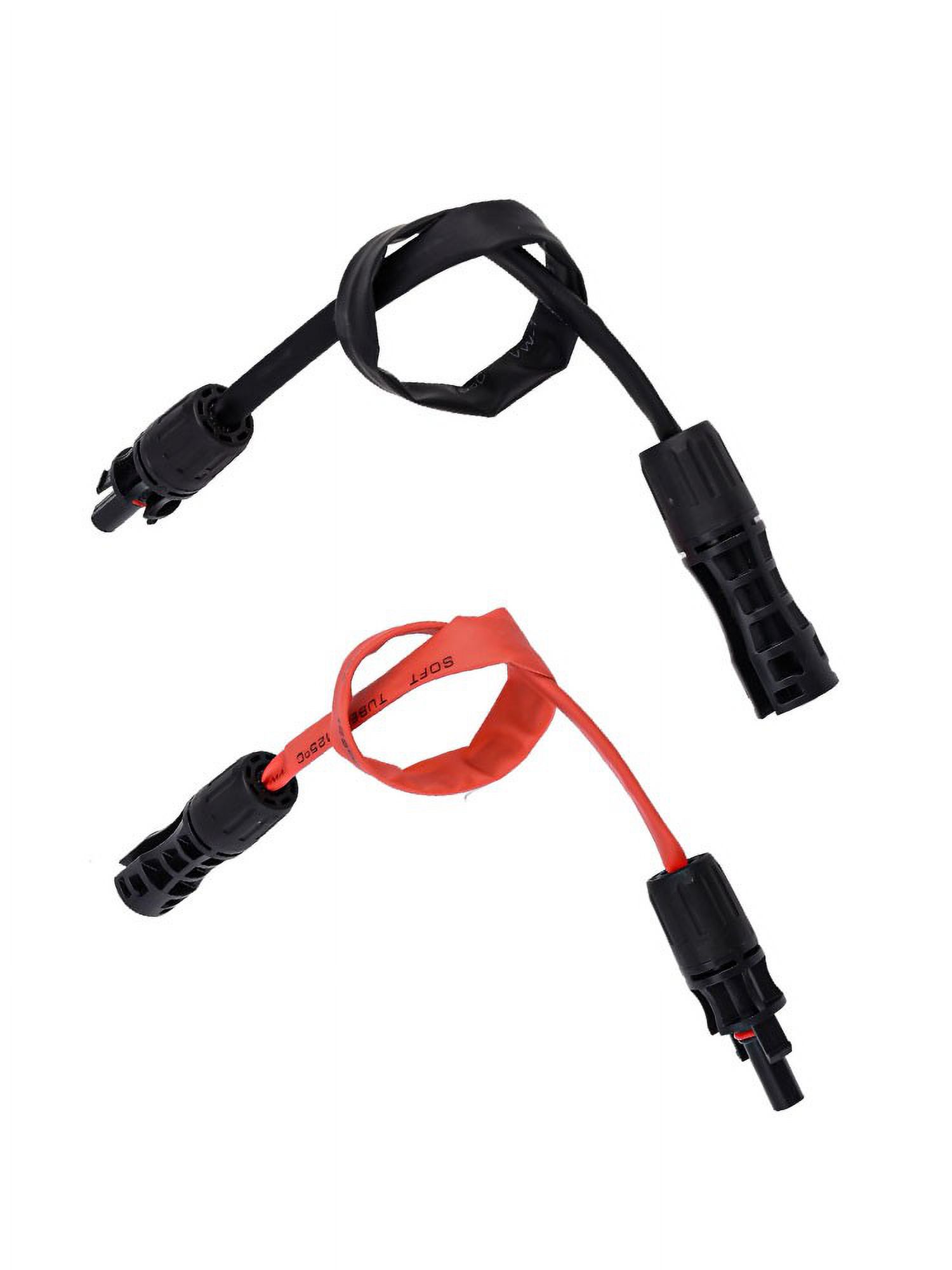 Super Flat Solar Cable Connector, Balcony Photovoltaic Solar Extension Wire with Male and Female Connectors Solar Panel Adaptor for RV Solar Panels, 1Pair