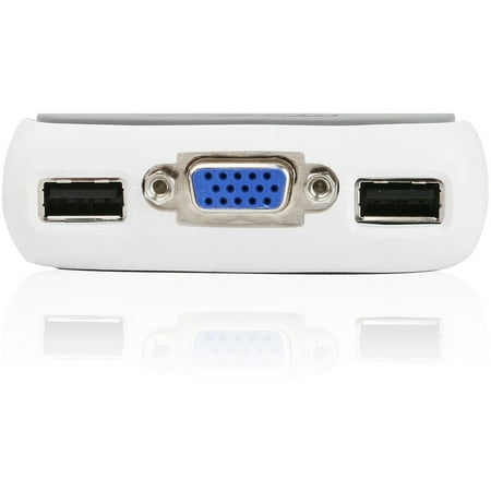 IOGEAR 2 Port VGA USB Compact KVM Switch w/ Built-In 6FT Cable Audio