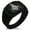 Black, variant on Stainless Steel Freemasons Masonic Royal Compass CZ Ribbed Needle Stripe Pattern Biker Style Polished Ring