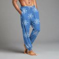 thumbnail image 4 of Wutalume Men's Drawstring Pocket Cuffed Casual Pants with Christmas Print, Soft Home Sleep Pants for Lounge, Holiday Wear, and Comfortable Relaxation,Sky Blue XL, 4 of 7