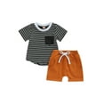 thumbnail image 1 of xiaxaixu Ensemble Shorts pour Bébé Garçon T-shirt à Manches Courtes avec Short Élastique à Col Rond, 1 of 8