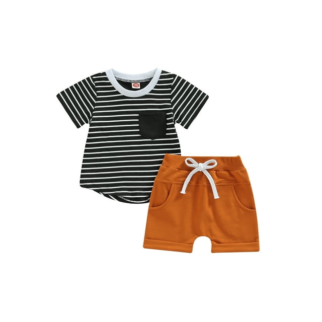 xiaxaixu Ensemble Shorts pour Bébé Garçon T-shirt à Manches Courtes avec Short Élastique à Col Rond