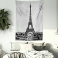 thumbnail image 3 of Eiffel Tower Tapestry, Greyscale Monument Old Times Vintage Image, Wall Hanging for Bedroom Living Room Dorm Decor, 40W X 60L Inches, Dark Grey Pale Taupe and Pale Grey, by Ambesonne, 3 of 5