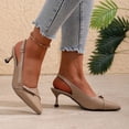 thumbnail image 6 of Khaki Women'S Stiletto Sandals Pointed Toe Solid Color Ankle Strap Buckle Backless Breathable Versatile For Outdoor Daily Wear Footwear Size 36, 6 of 9