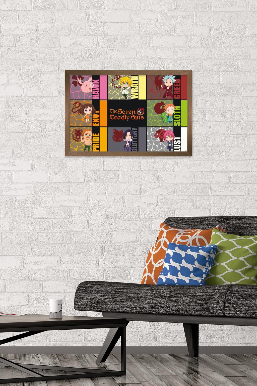 The Seven Deadly Sins: Season 3 - Chibi Sins Wall Poster, 14.725" x 22.375" Framed