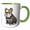 Green/White, variant on 3drose, Funny Cute Cool English Bulldog Dog Wearing Colorful Sweater Graffiti, 15oz Two-tone Green Mug