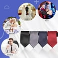 thumbnail image 7 of 4 Pieces Zipper Ties for Men Adjustable Men's Neckties Zip on Tie for Men Zipper Skinny Necktie Clip on Slim Tie, 7 of 7