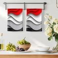 thumbnail image 2 of Red Black Ombre Microfiber Kitchen Towel, Modern Abstract Moire Art Geometric Soft Absorbent Dish Towels, Quick Drying Washable Dishcloths for Kitchen Cleaning, Drying Dishes, 18x28 Inches, 2 of 9
