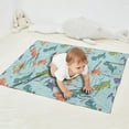 thumbnail image 2 of LightBlue Cartoon Dinosaurs Geometric Pattern Blanket,Comfortable Soft Flannel Throw Blanket,All Season,Warm Lightweight Blankets for Sofa Bed Couch Living Room Chair,30"x40", 2 of 4