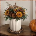 thumbnail image 4 of 6.7 Inch Resin Pumpkin Vase,Utensil Holder，Pumpkin Flower Vase, Decorative Plant Pots, Fall Kitchen Decor, Halloween, Autumn , Thanksgiving, Farmhouses Home Decorations，white, 4 of 6
