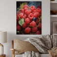 thumbnail image 2 of Designart "Rhapsody Expressive Fruit Raspberry wall decor" Farmhouse Print on Natural Pine Wood, 2 of 5