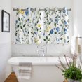 thumbnail image 3 of Blue Yellow Floral Spring Kitchen Curtains Short 54 Inch Length, Summer Botanical Green Pastoral Grommet Top Bedroom Living Room Curtains, Light Filtering Cafe Curtain Drapes 2 Panels Set 84''x54'', 3 of 9