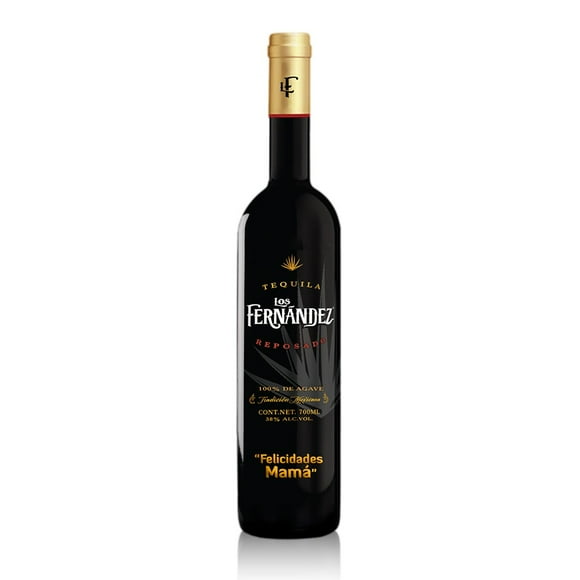 Tequila Los Fernández 100% Reposado 700ml Personalizada Felicidades mamá