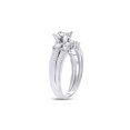 thumbnail image 3 of Solid 14k White Gold Princess Cut Diamond Bridal Wedding Engagement Ring Band Set 7/8 Ct. - Size 6.5, 3 of 5
