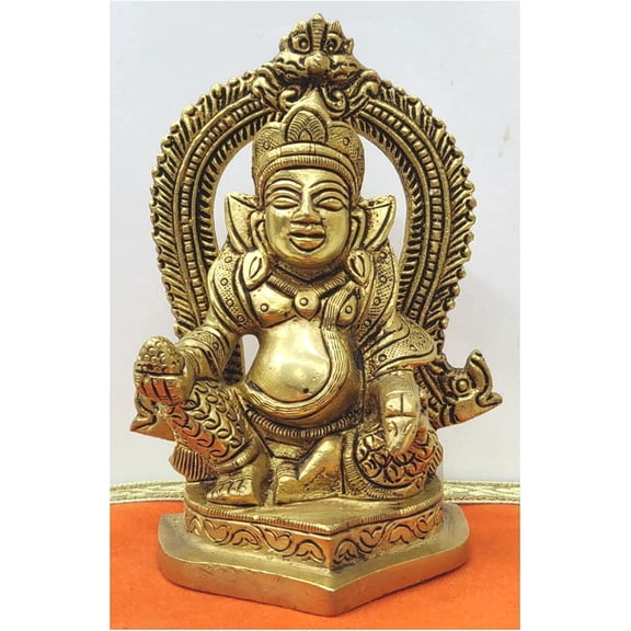 Handmade Kuber Statue Indian God Statue Kubera Sculpture Hindu God Statue Sitting Kuvera Statue God of Wealth Kubera Shakti Home Temple Decor Money God Kubera Idols Altar Decor - AtoZ India Cart